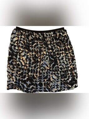 Paraella Black Silver Sequin Mini Skirt
